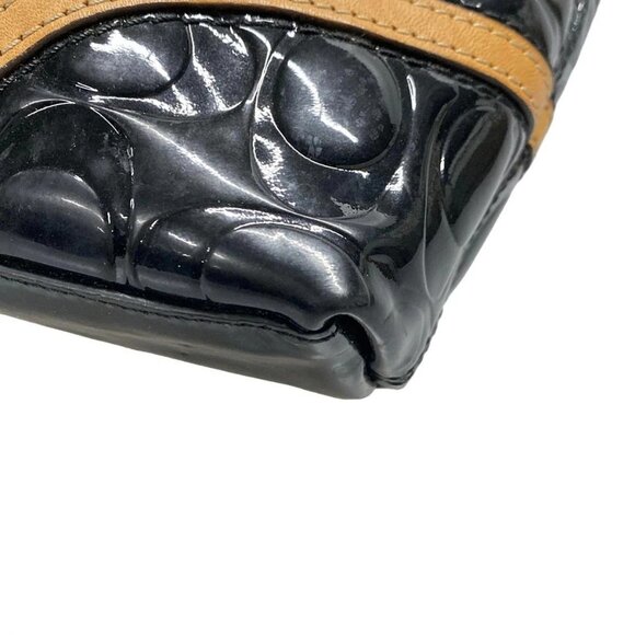 Auth COACH Peyton Embossed Signature Patent Top Handle Tote F48166 Black Leather - Picture 10 of 10